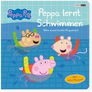 Cover-Bild zum Titel 'Peppa Pig: Peppa lernt Schwimmen - Mein wasserstarkes Klappenbuch' von 'Panini'