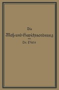 Cover-Bild zum Titel 'Die Maß- und Gewichtsordnung' von 'Na Plato'