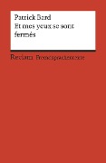 Cover-Bild zum Titel 'Et mes yeux se sont fermés' von 'Patrick Bard'