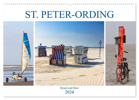 ST. PETER ORDING Strand und Meer (Wandkalender 2024 DIN A2 quer), CALVENDO Monatskalender - Manuela Falke