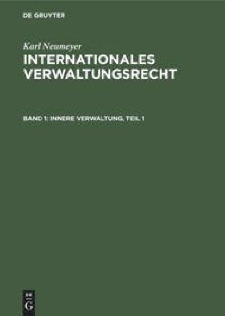 Innere Verwaltung, Teil 1 - Karl Neumeyer