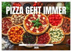 Cover-Bild zum Titel 'Pizza geht immer - Zu jeder Jahreszeit (Wandkalender 2026 DIN A2 quer), CALVENDO Monatskalender' von 'Mb Fotografie'