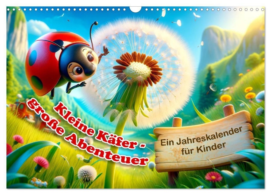 Kleine Käfer, große Abenteuer: Ein Jahreskalender für Kinder (Wandkalender 2027 DIN A3 quer), CALVENDO Monatskalender - Artefacti