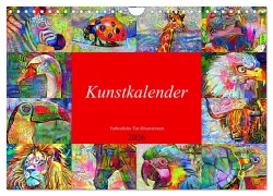 Kunstkalender. Farbenfrohe Tier-Illustrationen (Wandkalender 2026 DIN A4 quer), CALVENDO Monatskalender - Rose Hurley