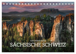 Cover-Bild zum Titel 'Naturparadies Sächsische Schweiz (Tischkalender 2026 DIN A5 quer), CALVENDO Monatskalender' von 'Stefan Becker'