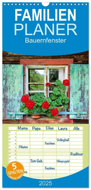 Familienplaner 2025 - Bauernfenster mit 5 Spalten (Wandkalender, 21 x 45 cm) CALVENDO - Dirk Ehrentraut