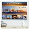 Containerschiffe auf der Elbe (hochwertiger Premium Wandkalender 2025 DIN A2 quer), Kunstdruck in Hochglanz - Peter Roder