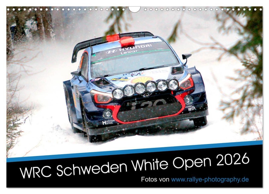 WRC Schweden White Open 2026 (Wandkalender 2026 DIN A3 quer), CALVENDO Monatskalender - Patrick Freiberg