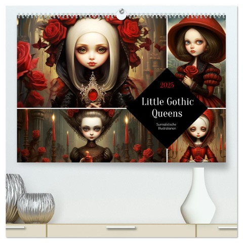 Little Gothic Queens. Surrealistische Illustrationen (hochwertiger Premium Wandkalender 2025 DIN A2 quer), Kunstdruck in Hochglanz - Rose Hurley