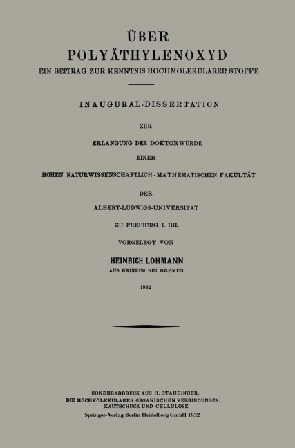 Über Polyäthylenoxyd - Heinrich Lohmann