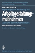 Cover-Bild zum Titel 'Psychologische Bewertung von Arbeitsgestaltungsmaßnahmen' von 'Winfried Hacker'