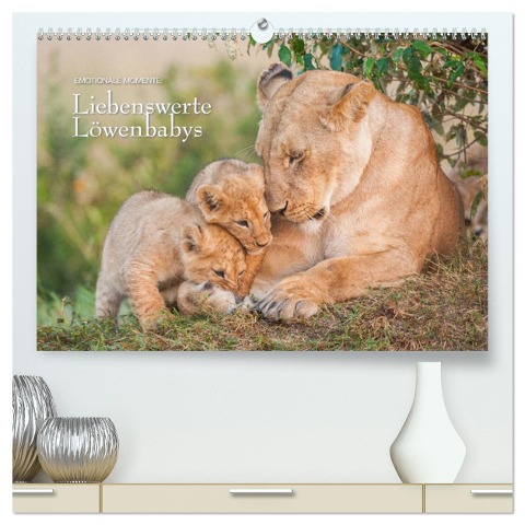 Emotionale Momente: Liebenswerte Löwenbabys (hochwertiger Premium Wandkalender 2025 DIN A2 quer), Kunstdruck in Hochglanz - Ingo Gerlach GDT