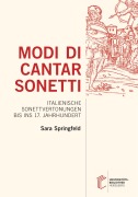 Cover-Bild zum Titel 'Modi di cantar sonetti' von 'Sara Springfeld'