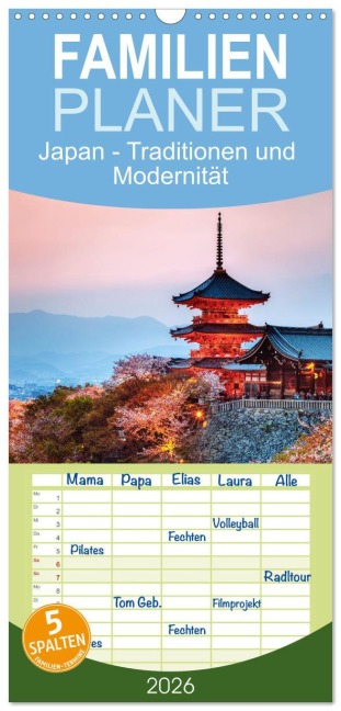 Familienplaner 2026 - Japan - Traditionen und Modernität mit 5 Spalten (Wandkalender, 21 x 45 cm) CALVENDO - Matteo Colombo