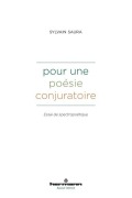 Cover-Bild zum Titel 'Pour une poésie conjuratoire' von 'Sylvain Saura'
