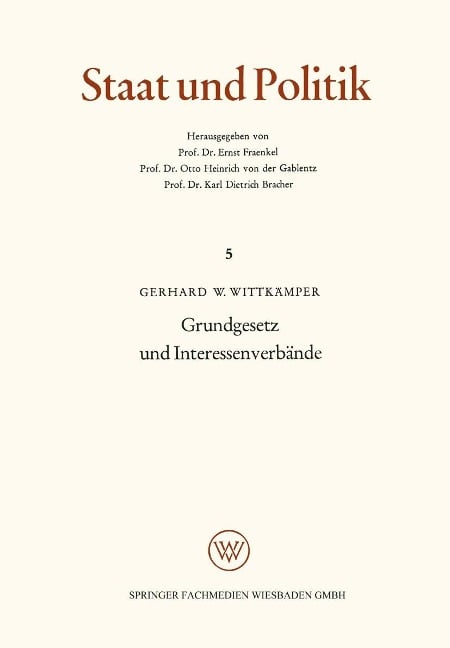 Grundgesetz und Interessenverbände - Gerhard W. Wittkämper