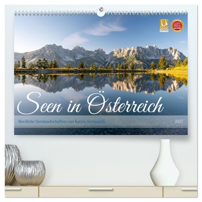 Seen in Österreich (hochwertiger Premium Wandkalender 2027 DIN A2 quer), Kunstdruck in Hochglanz - Katrin Streiparth