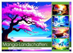 Manga-Landschaften: Ein visueller Ausflug durch Fantasiewelten (Wandkalender 2026 DIN A2 quer), CALVENDO Monatskalender - Ivy Mueller