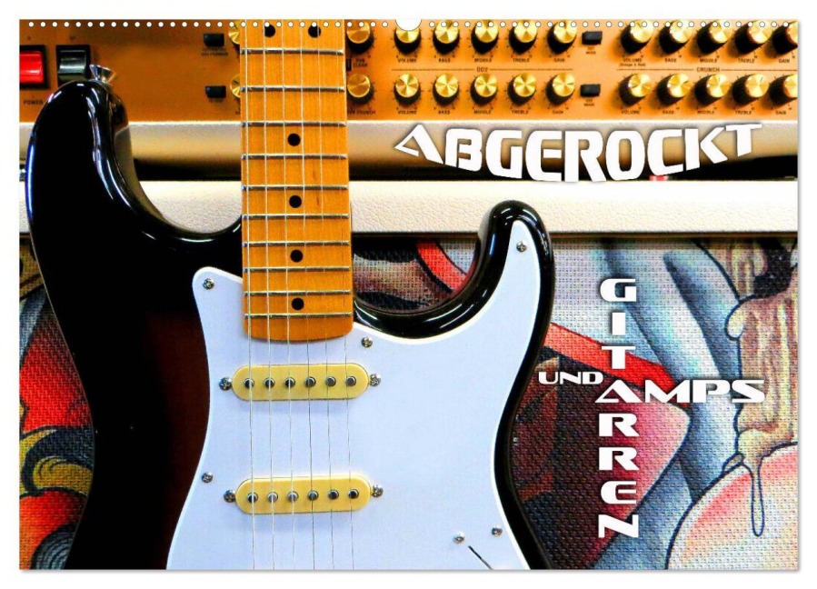 Gitarren und Amps - abgerockt (Wandkalender 2026 DIN A2 quer), CALVENDO Monatskalender - Renate Bleicher