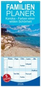 Cover-Bild zum Titel 'Familienplaner 2026 - Korsika - Farben einer wilden Schönheit mit 5 Spalten (Wandkalender, 21 x 45 cm) CALVENDO' von 'Konstanze Junghanns'