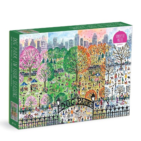 Michael Storrings Dog Park in Four Seasons 1000 Piece Puzzle - 