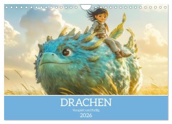 Cover-Bild zum Titel 'Drachen - Verspielt und fluffig (Wandkalender 2026 DIN A4 quer), CALVENDO Monatskalender' von 'Liselotte Brunner-Klaus'