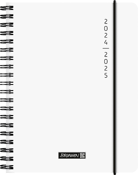 Schülerkalender 2024/2025 "Plain White", 2 Seiten = 1 Woche, A6, 208 Seiten, weiß - 