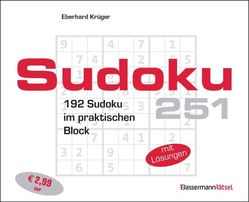 Sudokublock 251 (5 Exemplare à 2,99 EUR) - Eberhard Krüger