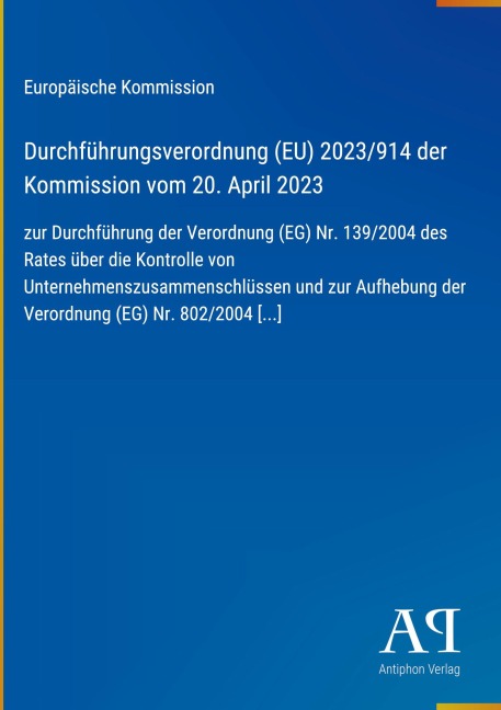 Durchführungsverordnung (EU) 2023/914 der Kommission vom 20. April 2023 - Europäische Kommission