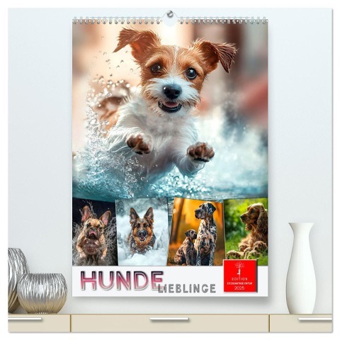 Hunde Lieblinge (hochwertiger Premium Wandkalender 2025 DIN A2 hoch), Kunstdruck in Hochglanz - Peter Roder