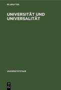 Cover-Bild zum Titel 'Universität und Universalität' von ''