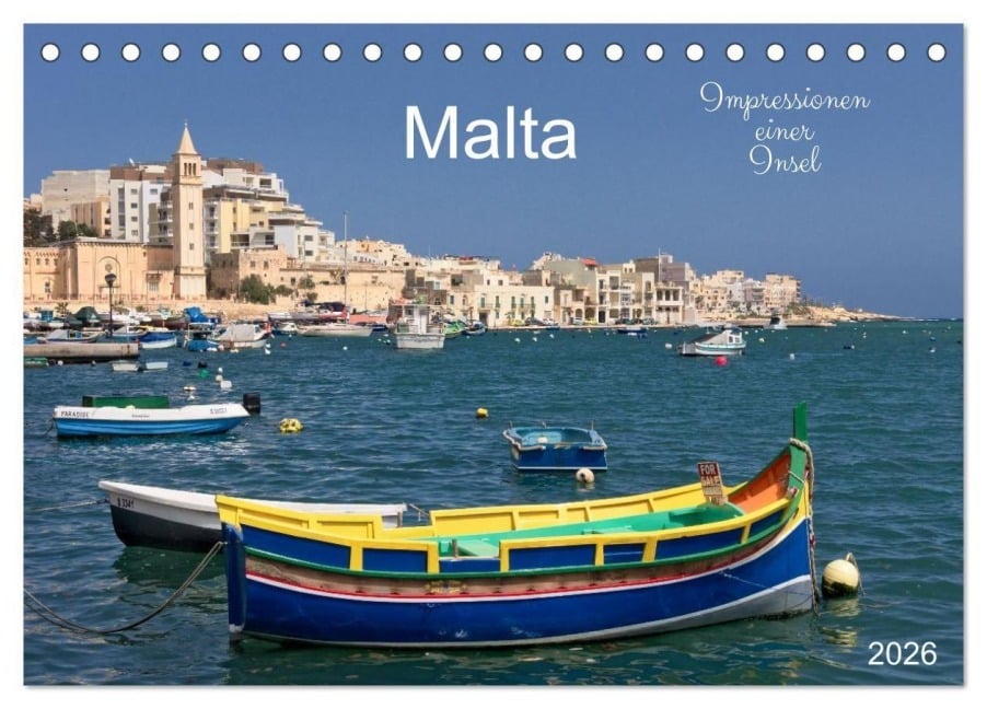 Malta. Impressionen einer Insel (Tischkalender 2026 DIN A5 quer), CALVENDO Monatskalender - Klaus Kolfenbach