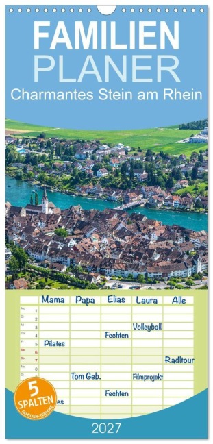 Familienplaner 2027 - Charmantes Stein am Rhein mit 5 Spalten (Wandkalender, 21 x 45 cm) CALVENDO - Giuseppe Di Domenico