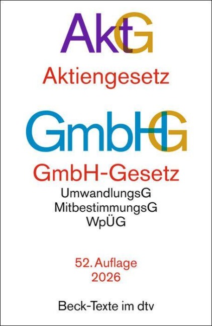 Aktiengesetz, GmbH-Gesetz. AktG GmbHG - 