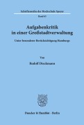 Cover-Bild zum Titel 'Aufgabenkritik in einer Großstadtverwaltung' von 'Rudolf Dieckmann'