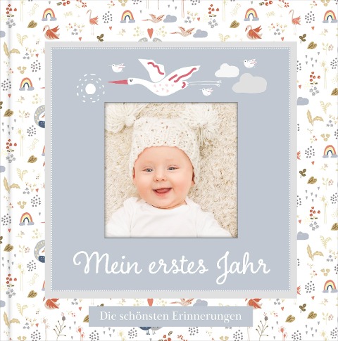 Babyalbum mit Fensterausschnitt für das 1. Lebensjahr zum Eintragen der schönsten Momente und Erinnerungen mit Platz für Fotos | genderneutral für Jungen und Mädchen - Lisa Wirth