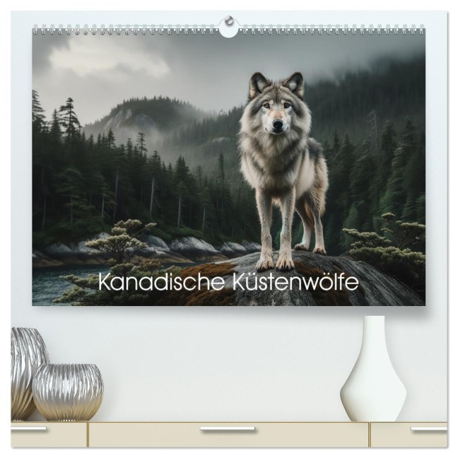 Kanadische Küstenwölfe (hochwertiger Premium Wandkalender 2026 DIN A2 quer), Kunstdruck in Hochglanz - Peter R. Stuhlmann