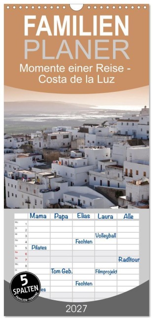Familienplaner 2027 - Momente einer Reise - Costa de la Luz mit 5 Spalten (Wandkalender, 21 x 45 cm) CALVENDO - Hans Zaglitsch