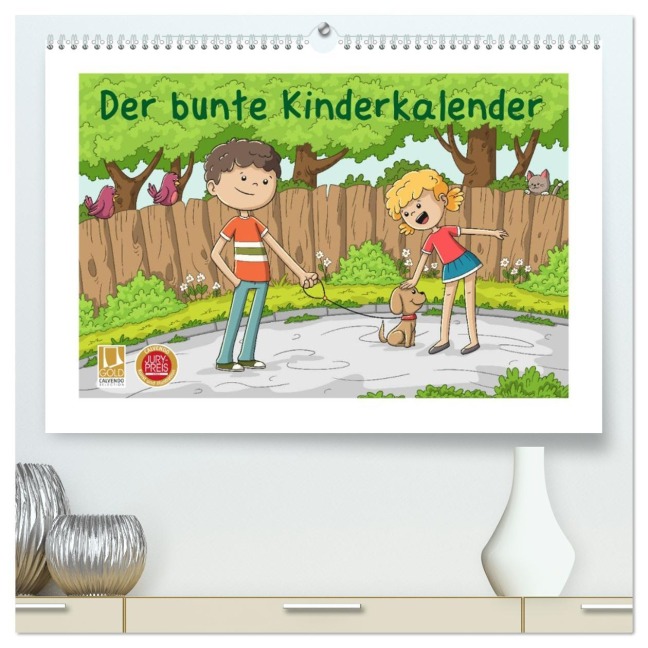 Der bunte Kinderkalender (hochwertiger Premium Wandkalender 2026 DIN A2 quer), Kunstdruck in Hochglanz - Gabi Wolf