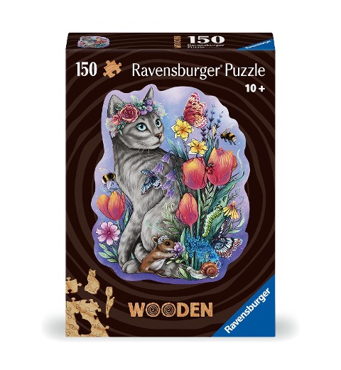 Wooden Puzzle 150 Teile - Frühlingskatze - 