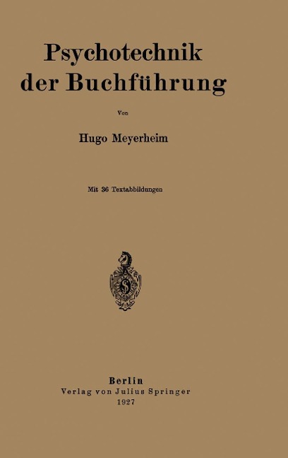 Psychotechnik der Buchführung - Hugo Meyerheim