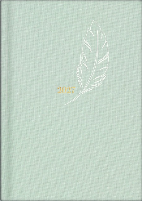 rido/idé 7021503017 Buchkalender Premium Young Line 2027 "Feather" A5, Textil - 