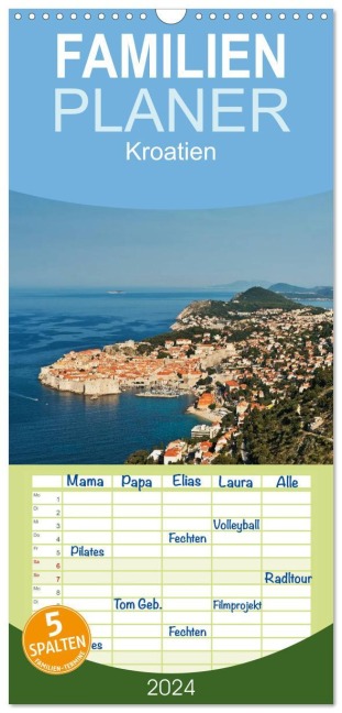 Familienplaner 2026 - Kroatien, Terminplaner mit 5 Spalten (Wandkalender, 21 x 45 cm) CALVENDO - Gunter Kirsch