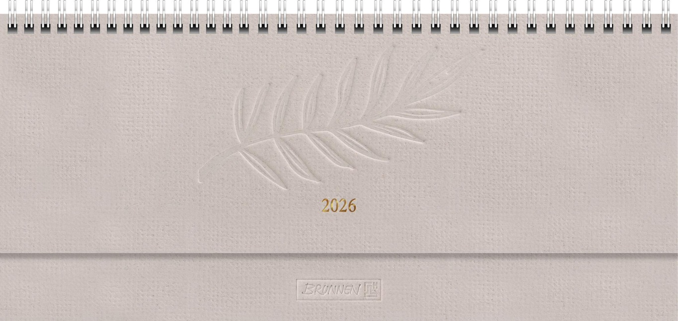 BRUNNEN 1077267016 | Querterminbuch Mod. 772 2026 | 297×105 mm, Karton, hanf - 
