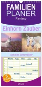 Cover-Bild zum Titel 'Familienplaner 2026 - Einhorn Zauber - anmutige Einhornbilder mit 5 Spalten (Wandkalender, 21 x 45 cm) CALVENDO' von 'Liselotte Brunner-Klaus'