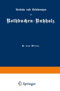 Cover-Bild zum Titel 'Versuche und Erfahrungen mit Rothbuchen-Nutzholz' von 'P. Von Alten'