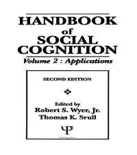 Handbook of Social Cognition - 