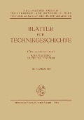 Cover-Bild zum Titel 'Blätter für Technikgeschichte' von 'Josef Nagler'