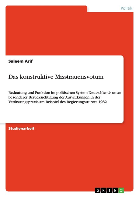 Das konstruktive Misstrauensvotum - Saleem Arif