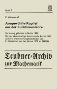 Cover-Bild zum Titel 'Ausgewählte Kapitel aus der Funktionenlehre' von 'Karl Weierstrass'